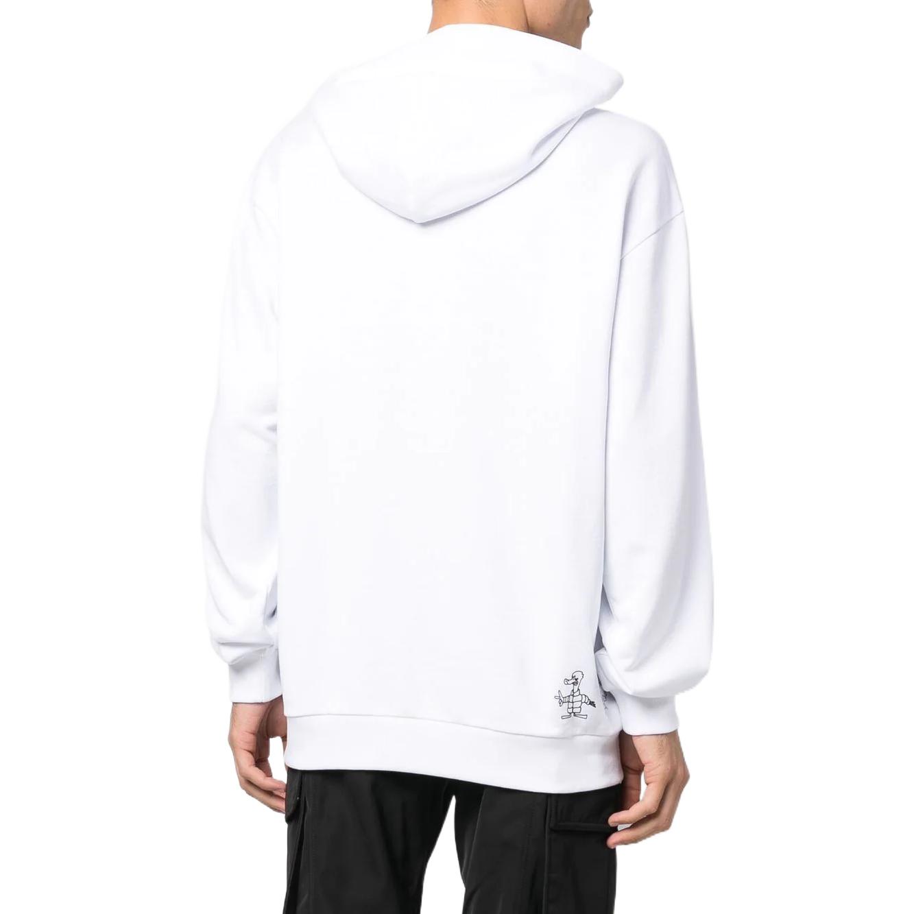 Shop Sudadera Blanca Moncler FW22 con Gráfico de Pato Dibujado y Manga Larga. H20918G00038809KR001
