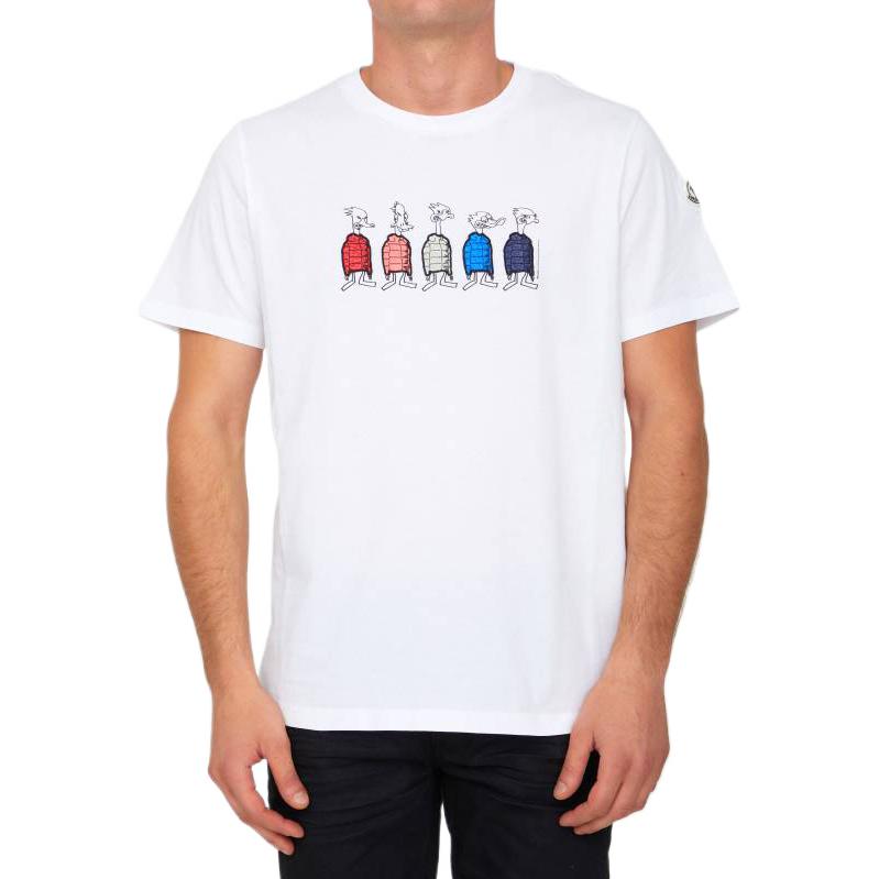 Moncler FW22 White Graphic Crewneck Short Sleeve T-Shirt 8C00029829H8001 圖 4