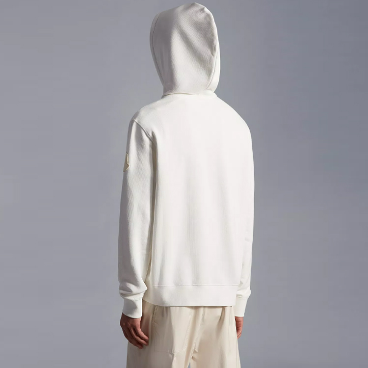 Shop Moncler FW22 White Letter Logo Patch Graphic Hoodie  Long Sleeve. H20928G00012809KX034