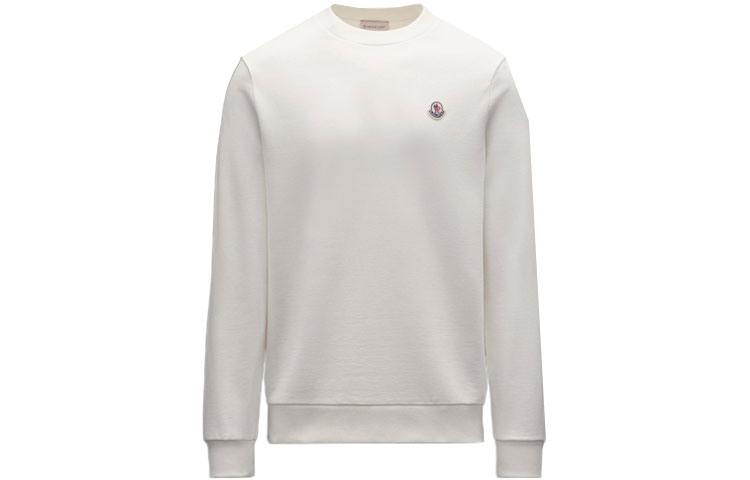 Moncler FW22 White Logo Crewneck Pullover Sweatshirt H10918G00051809KR034