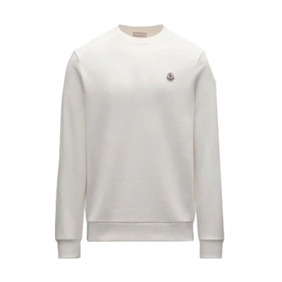 Moncler FW22 White Logo Crewneck Pullover Sweatshirt H10918G00051809KR034