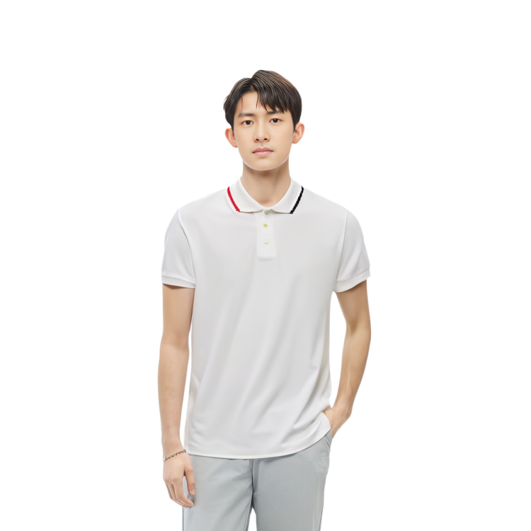 Moncler FW22 White Polo Shirt with Contrasting Trim 8A00013899US001 圖 4