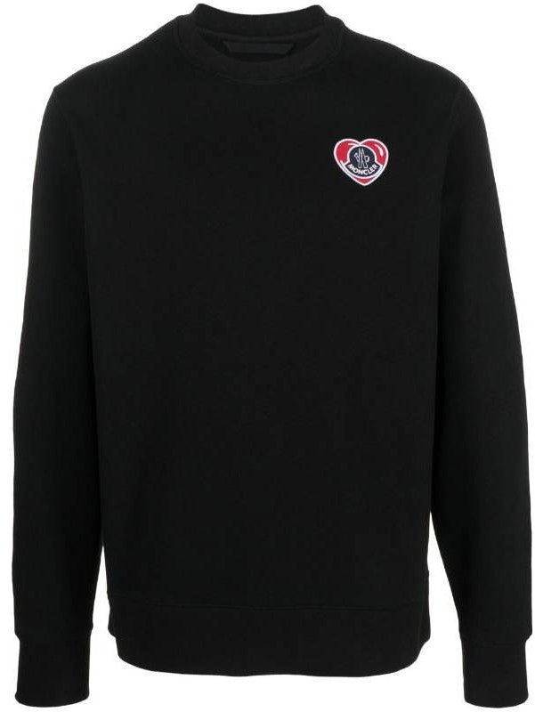 moncler-fw-23-black-logo-crewneck-sweatshirt-solid-color-8-g00043899-v4999