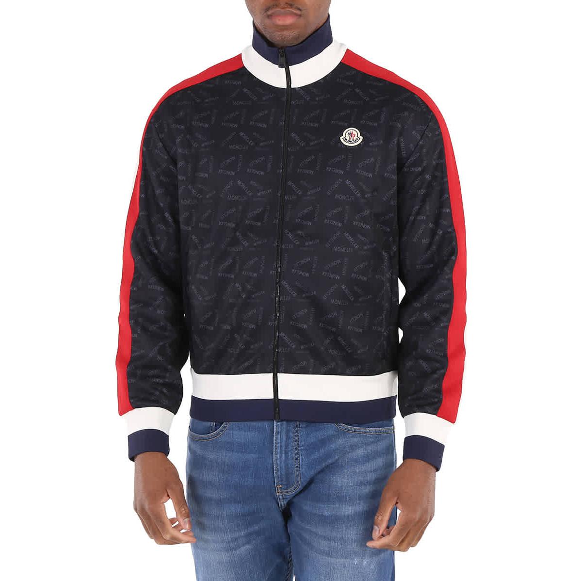 Shop Moncler FW23  Black Patterned Print Baseball Jacket H10918G00041899A1999