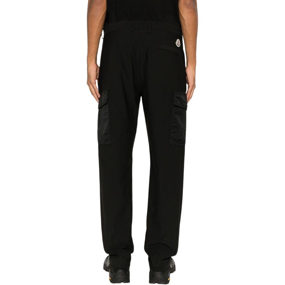 Shop Moncler FW23 Pantalones Negros Casuales Slim Rectos de Talle Medio. I20912A0003289A2H999
