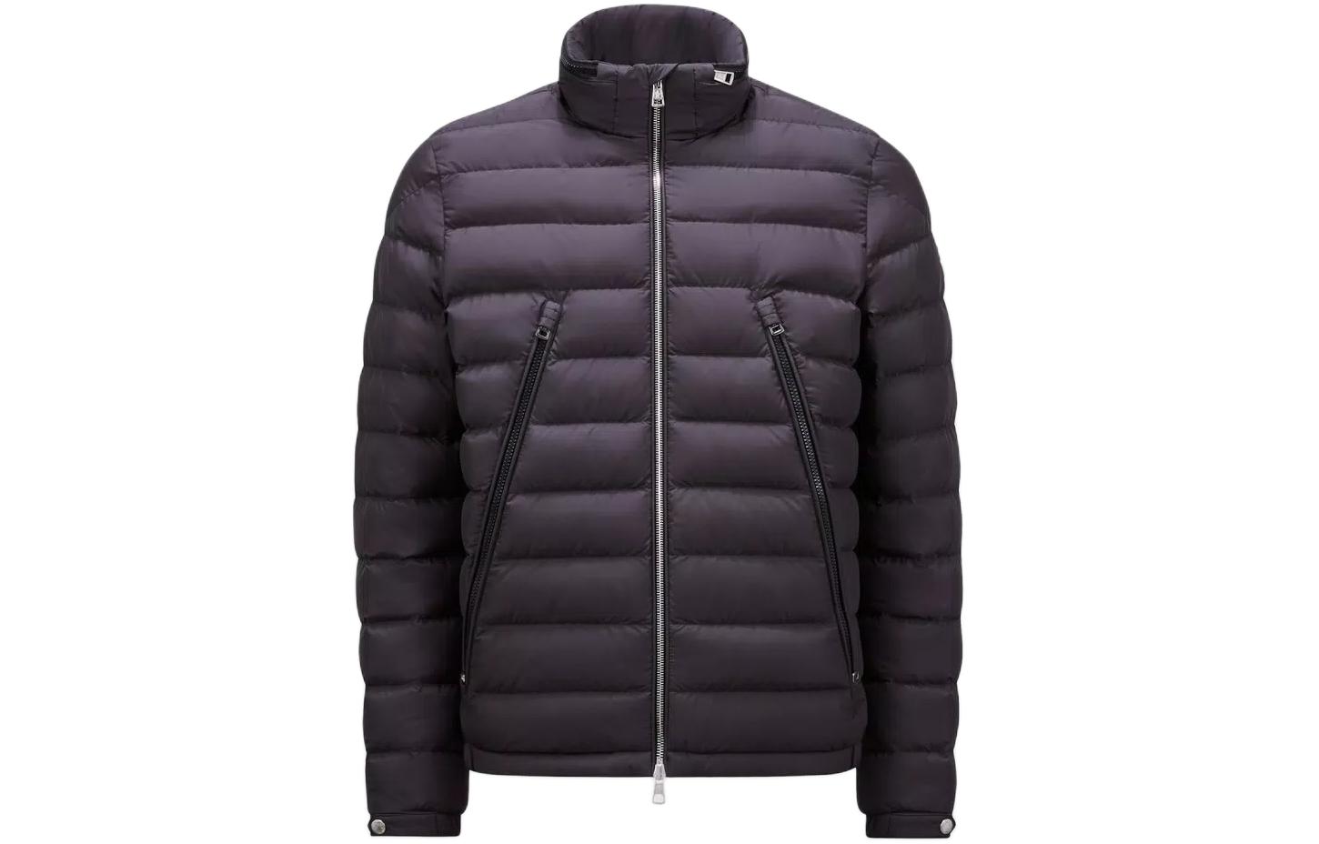 Moncler FW23 ALFIT  Black Slim Fit Zip-Up Jacket with Stand Collar. J10911A0014054A81998