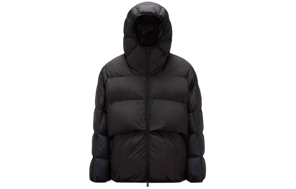 Moncler FW23 Alnair Black Logo Short Down Jacket Unisex Hooded Zipper Design. I20911A000745396LP97