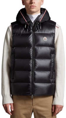Moncler FW23 Black Ski Season Hooded Vest with Adjustable Drawstring Unisex. I20911A00046595ZZ999 Lookbook Moncler FW23 Black Ski Season Hooded Vest with Adjustable Drawstring Unisex. I20911A00046595ZZ999