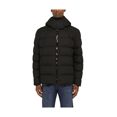 Moncler FW23 Black Solid Color Hooded Down Jacket 1A000415958J999