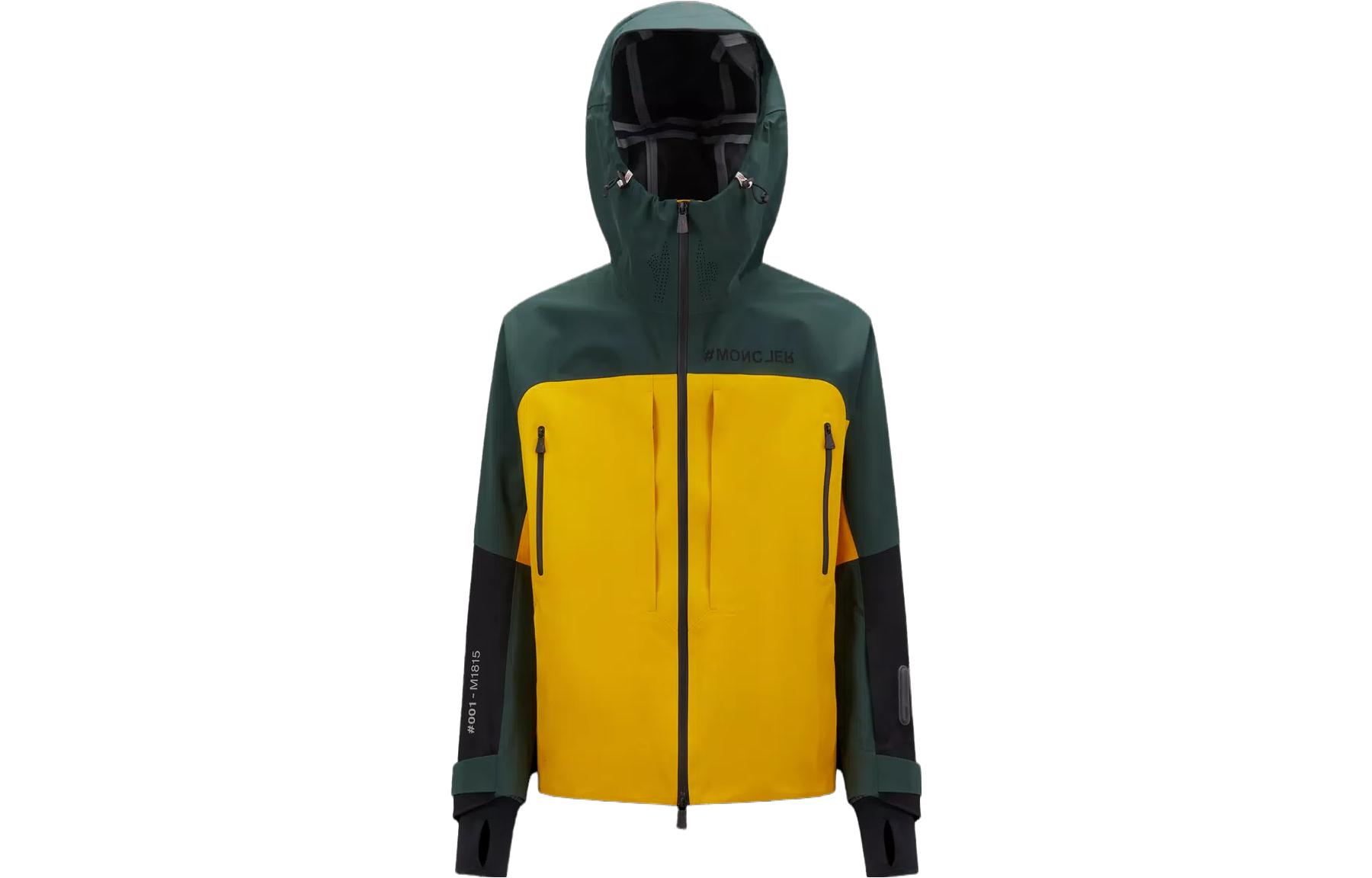 Moncler FW23 Brizon Colorblock Ski Jacket Yellow Green I20971A00040M1815P18