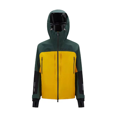 Moncler FW23 Brizon Colorblock Ski Jacket Yellow Green I20971A00040M1815P18