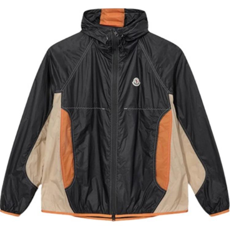 Moncler FW23 Color-Block Hooded Zip Jacket Black Outerwear 1A0014968953P90