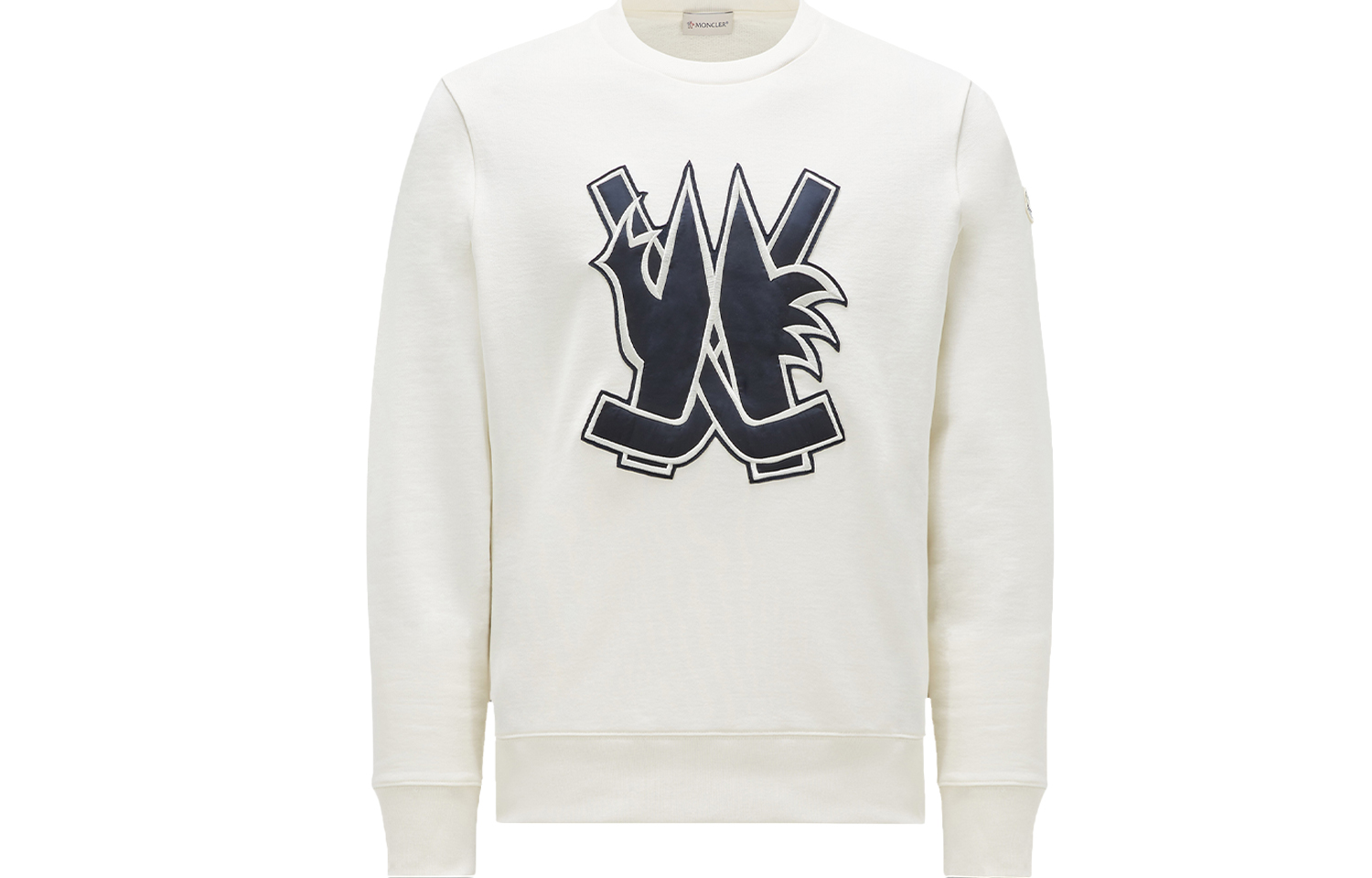 Moncler FW23 Hockey Logo Crewneck Sweatshirt White () I20918G0005889A5W032