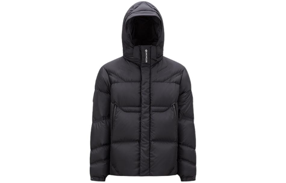 Order Moncler FW23 Jarama Black Short Down Jacket Unisex Hooded Zipper White Goose Down I20911A001775973I999