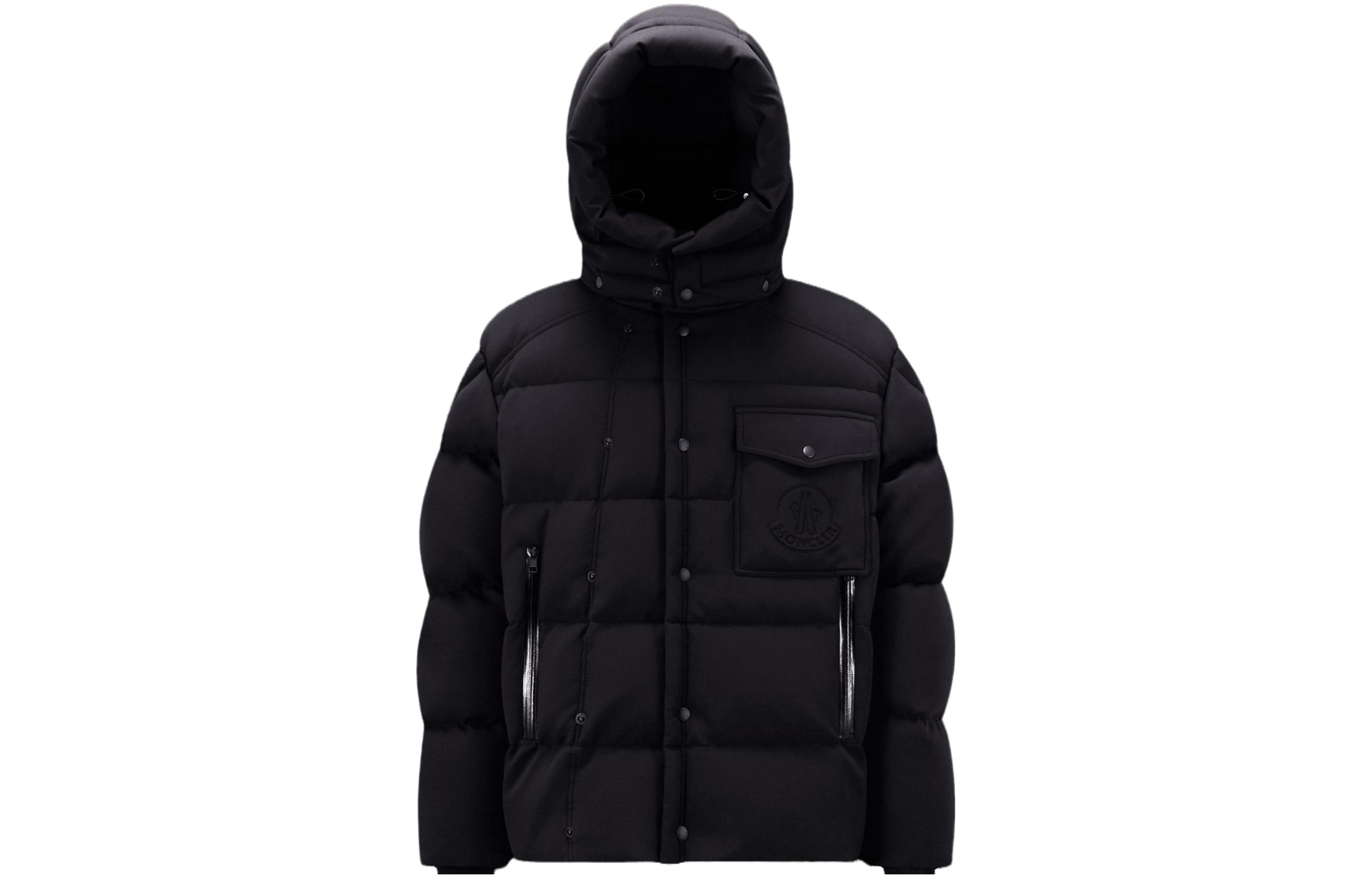 Moncler FW23 Karakorum Ski Season Black Down Hoodie Jacket Unisex Short Coat. I20911A0020489AA6999