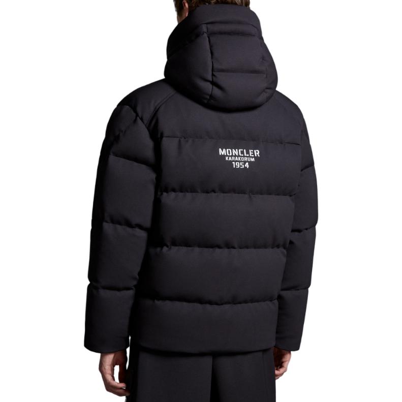 Shop Moncler FW23 Karakorum Ski Season Black Down Hoodie Jacket Unisex Short Coat. I20911A0020489AA6999