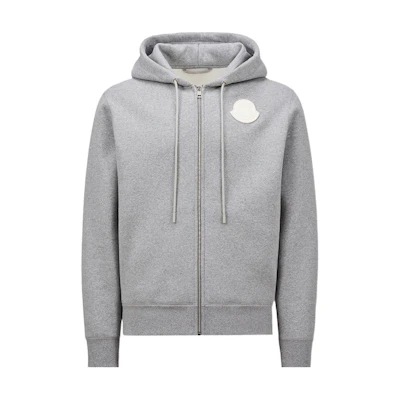 Moncler FW23 Logo Zip-Up Hoodie Grey 8G00081809KX984