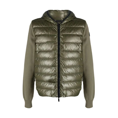 Moncler FW23 Olive Green Logo Patch Hooded Puffer Jacket I20919B00004M1113818