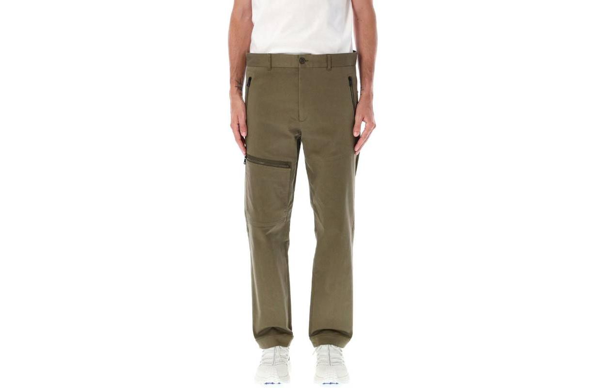 Order Moncler FW23 Olive Straight-Leg Mid-Rise Casual Pants . 23A2A0001154A1U-837