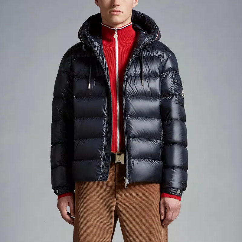 Moncler FW23 Pavin Quilted Tricolor Hooded Short Down Jacket Unisex Navy Blue I20911A00051595ZZ776 圖 3
