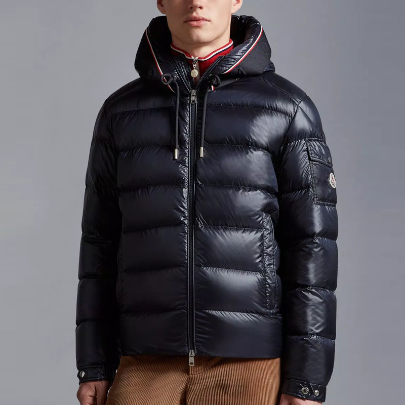 Moncler FW23 Pavin Quilted Tricolor Hooded Short Down Jacket Unisex Navy Blue I20911A00051595ZZ776 圖 5