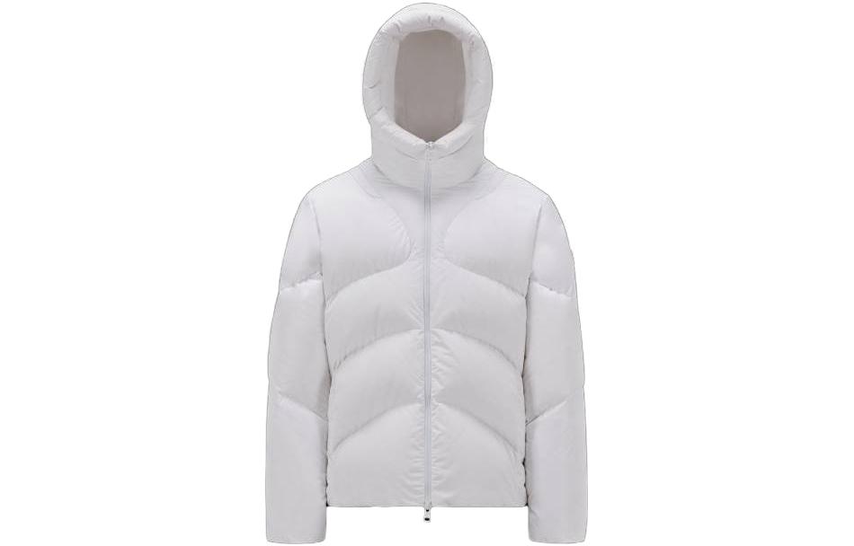 Moncler FW23 White Fitted Down Jacket with Hood - Long Sleeve I20911A001025973C001