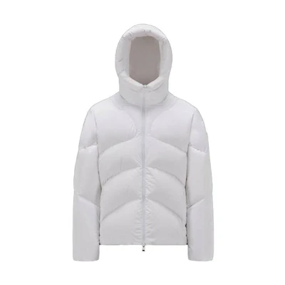 Moncler FW23 White Fitted Down Jacket with Hood - Long Sleeve I20911A001025973C001