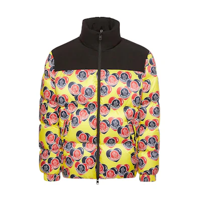 Moncler FW23 Yellow Patchwork Zip-Up Down Jacket for Men. 1A000735979IP19