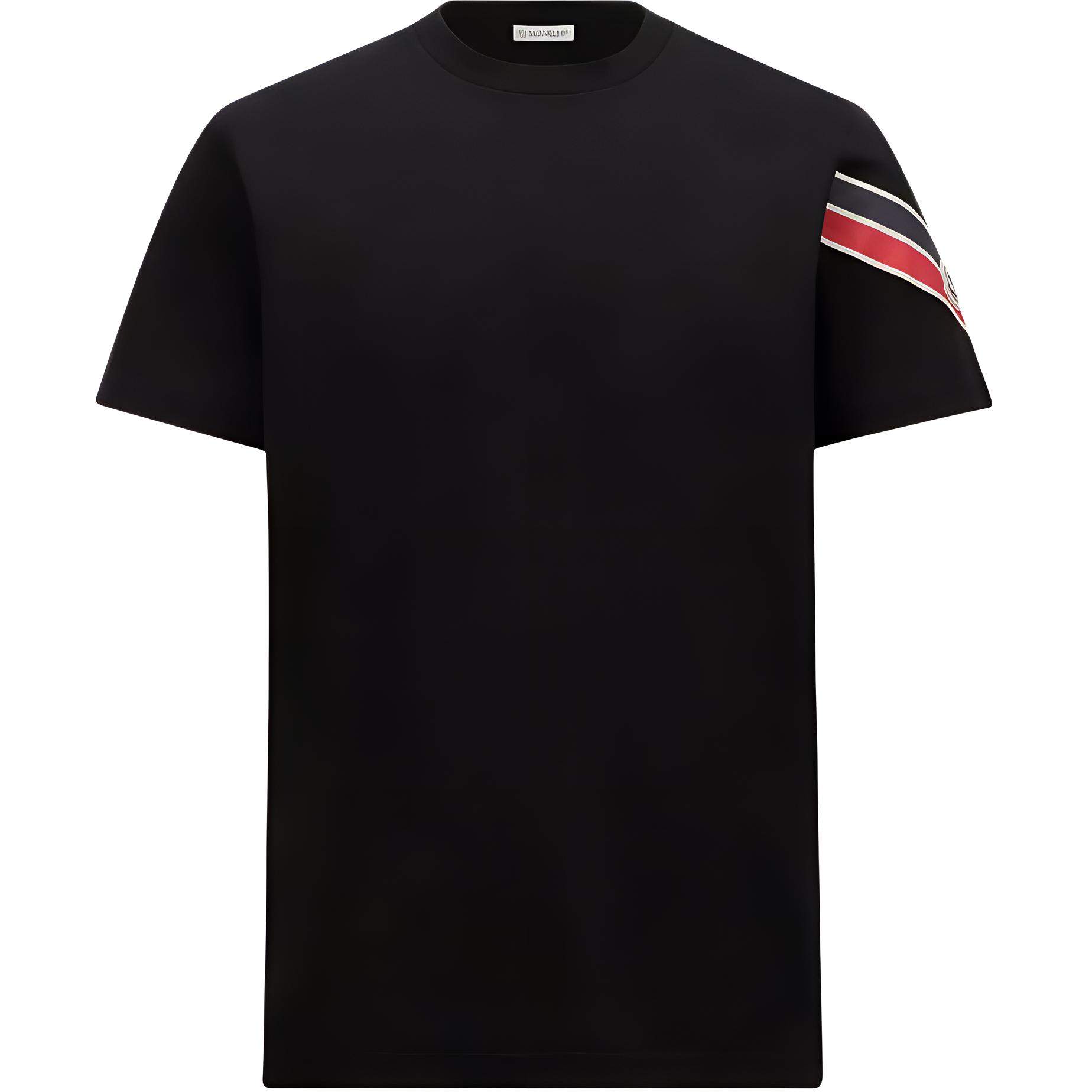 Moncler FW24  Black Graphic Print T-Shirt - Three-Color Design J20918C0002989AKK999
