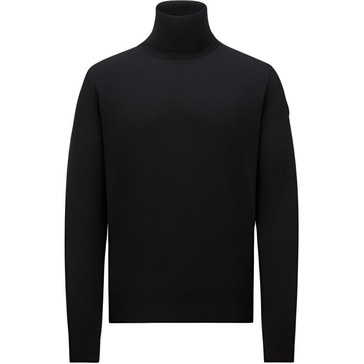 Moncler FW24  Black Solid High Neck Pullover Sweater. J20919F00004948AS999