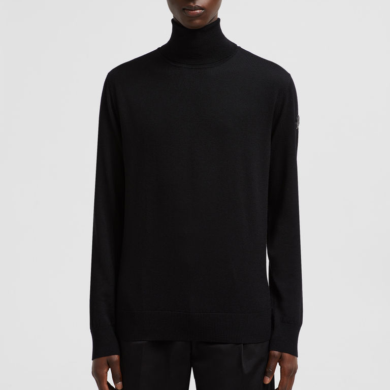 Moncler FW24  Black Solid High Neck Pullover Sweater. J20919F00004948AS999 圖 3