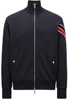 Moncler FW24 Navy Colorblock Zip-Up Long-Sleeve Sweatshirt. J20918G0000189A8F778 Moncler FW24 Navy Colorblock Zip-Up Long-Sleeve Sweatshirt. J20918G0000189A8F778