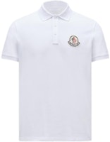 Moncler FW24 White Slim Fit Logo Polo Shirt J20918A0000589A1600A Moncler FW24 White Slim Fit Logo Polo Shirt J20918A0000589A1600A