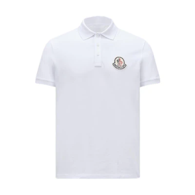 Moncler FW24 White Slim Fit Logo Polo Shirt J20918A0000589A1600A