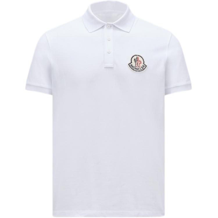 Order Moncler FW24 Polo Slim Fit Blanco con Logo. J20918A0000589A1600A