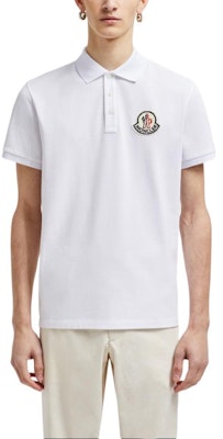 Moncler FW24 White Slim Fit Logo Polo Shirt J20918A0000589A1600A Lookbook Moncler FW24 White Slim Fit Logo Polo Shirt J20918A0000589A1600A
