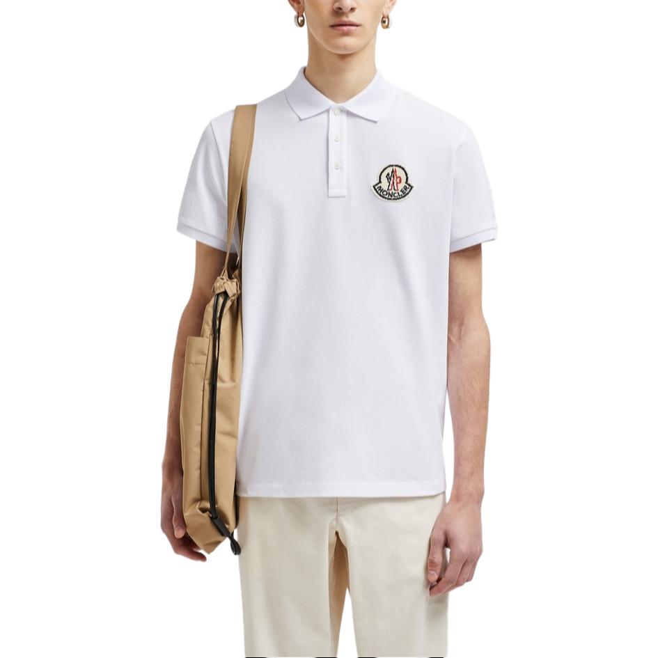 Shop Moncler FW24 Polo Slim Fit Blanco con Logo. J20918A0000589A1600A