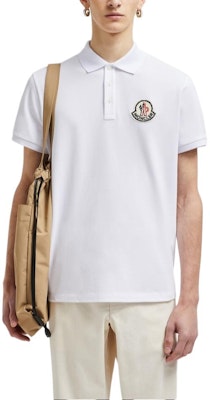 Moncler FW24 White Slim Fit Logo Polo Shirt J20918A0000589A1600A Shop Moncler FW24 White Slim Fit Logo Polo Shirt J20918A0000589A1600A