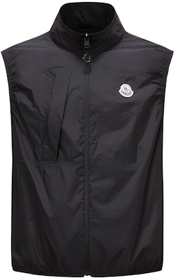 Moncler FW24 ARASHI Hitam Vest Zip Tanpa Lengan Logo Patch untuk Semua. J10911A001225396L999 Buy Moncler FW24 ARASHI Hitam Vest Zip Tanpa Lengan Logo Patch untuk Semua. J10911A001225396L999