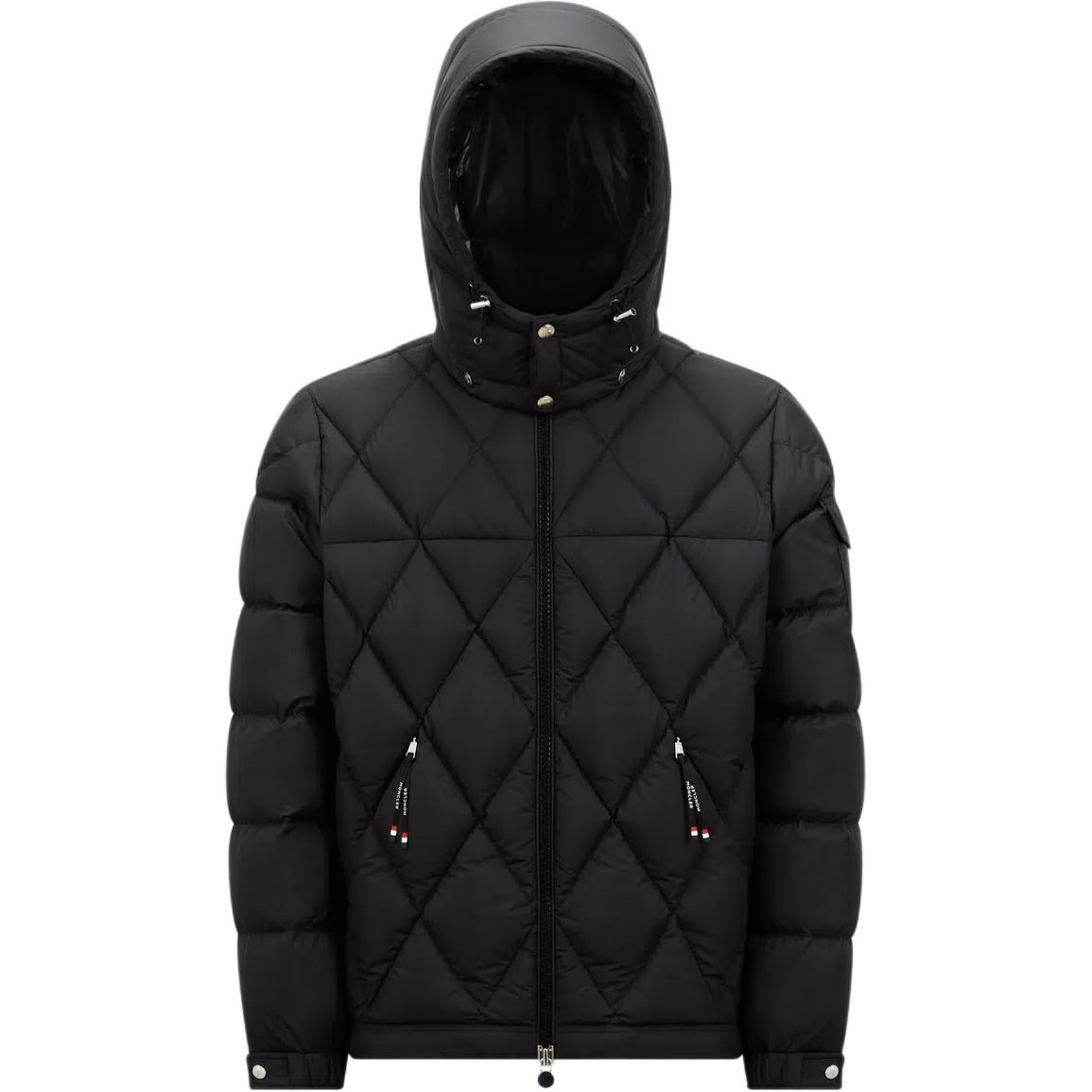 Moncler FW24 Averole Quilted Hooded Down Jacket Unisex Black Short Design. J20911A00004549SK999
