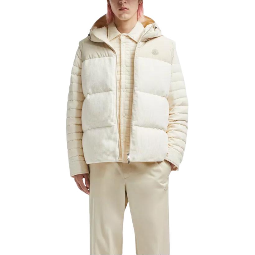 Moncler FW24 Bentu Corduroy Patch Logo Hooded Down Vest Men’s Off-White. J20911A00021597RCP02 圖 3