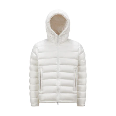 Moncler FW24 Besines White Down Jacket Unisex Waterproof Hooded Short Coat. J20911A00003597EX031