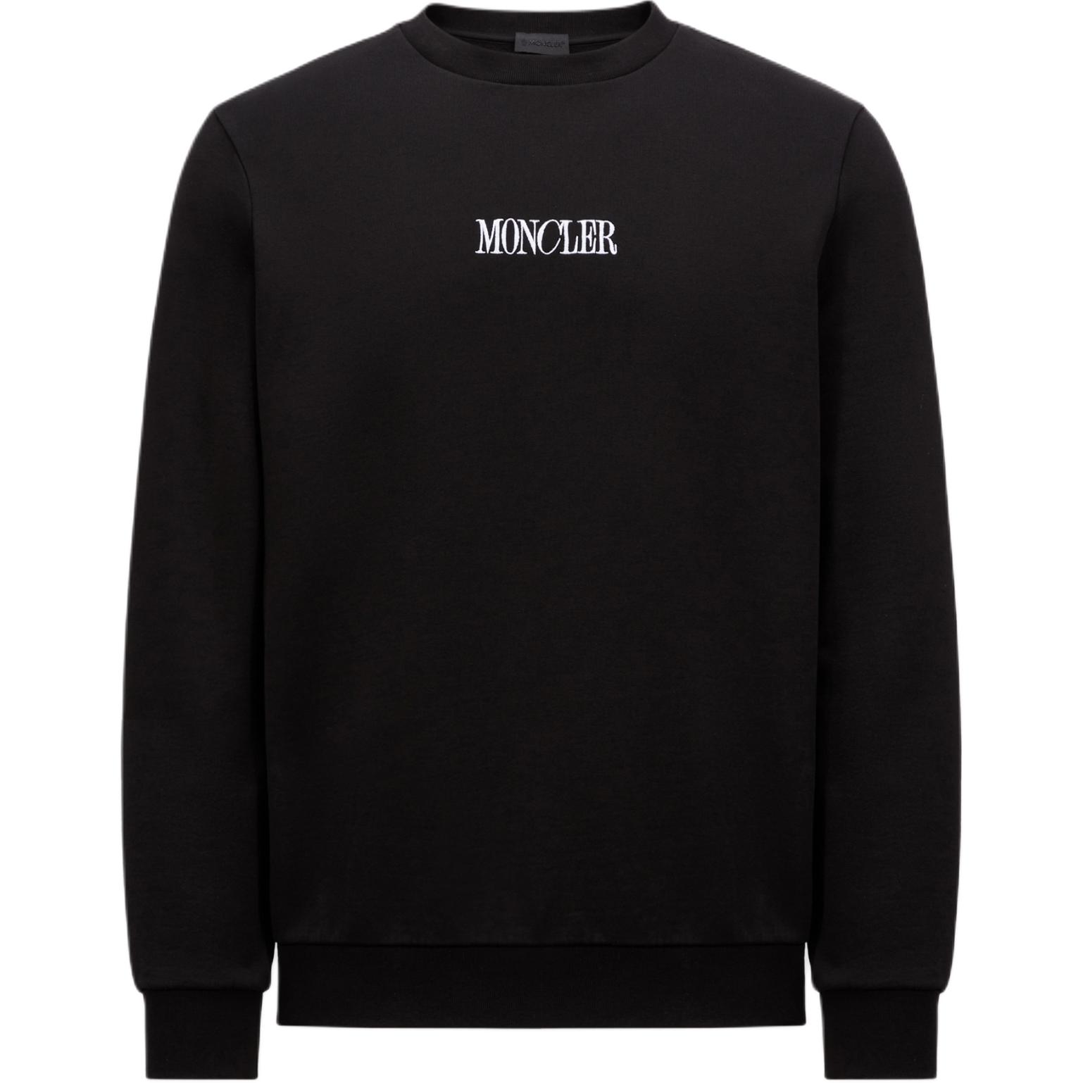 Moncler FW24 Black Fleece Embossed Logo Embroidered Crewneck Sweatshirt Men J20918G00040809KR999