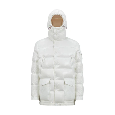 Moncler FW24 Chiablese White Down Jacket Hooded Zip Short Unisex Puffer Coat. J20911A001625963V031