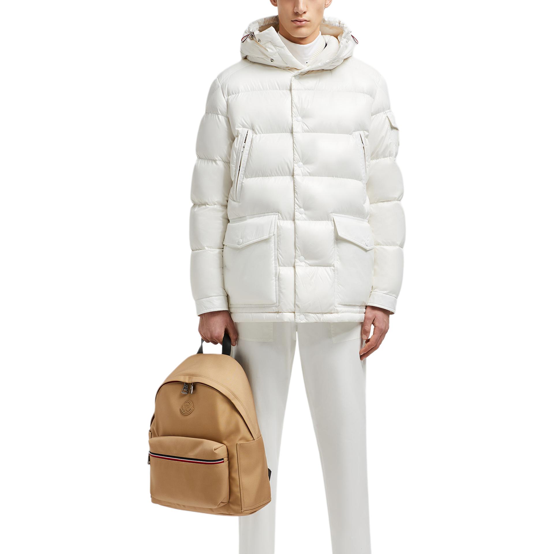 Shop Moncler FW24 Chiablese 白色羽絨連帽短版拉鍊外套 男女款。 J20911A001625963V031