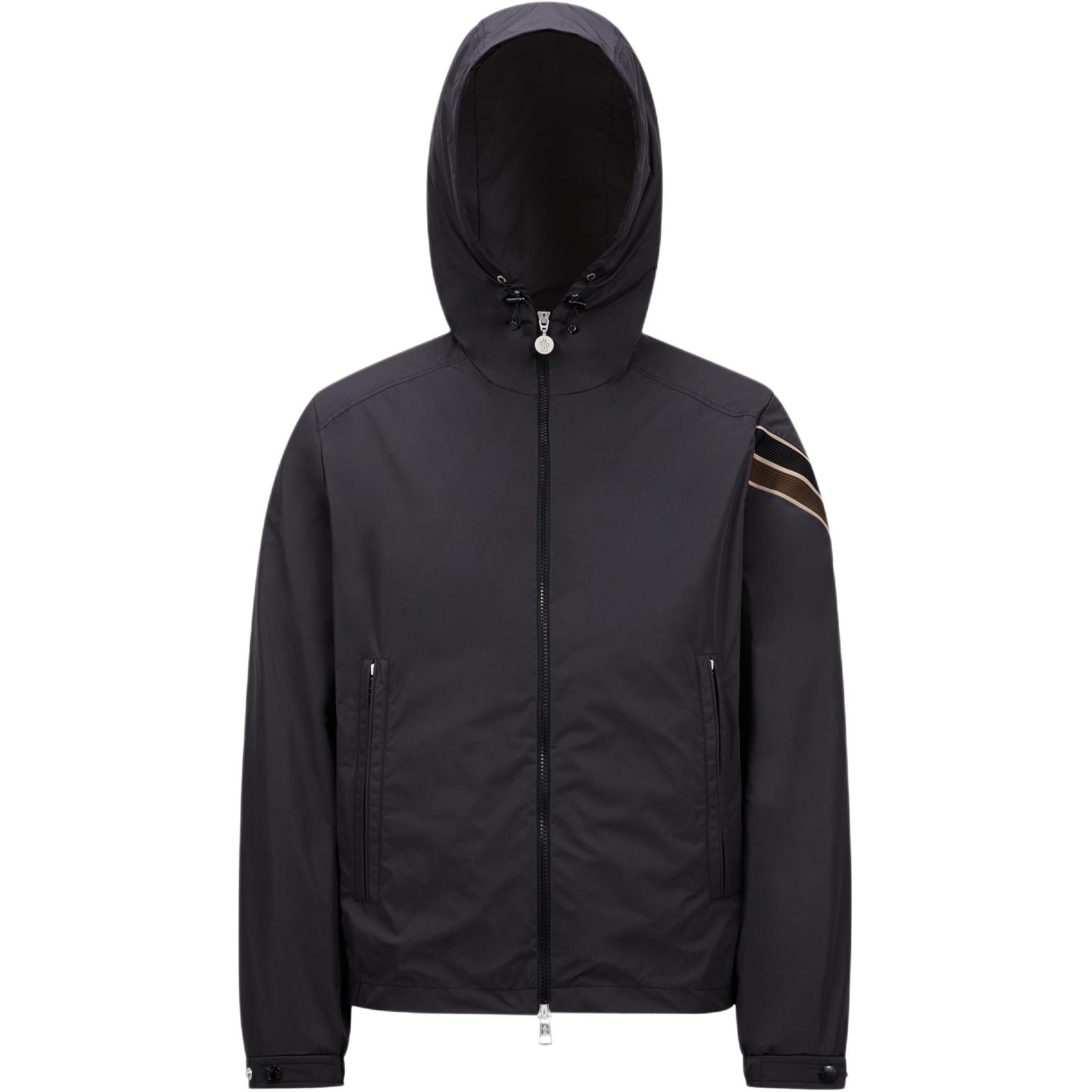 Moncler FW24 Claut Tricolor Zip-Up Hooded Jacket Men’s Black J20911A0006754A91999