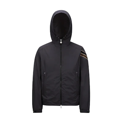 Moncler FW24 Claut Tricolor Zip-Up Hooded Jacket Men’s Black J20911A0006754A91999