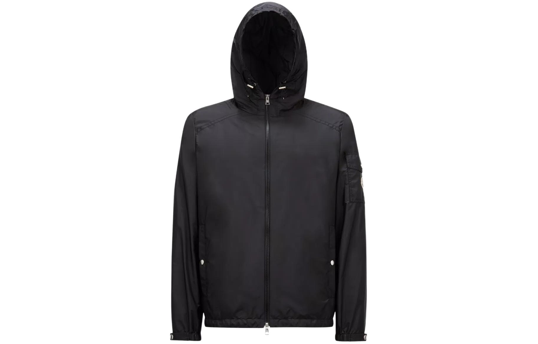 Moncler FW24 Etiache Solid Color Hooded Zip-Up Jacket Coat Men’s J10911A001015968E999