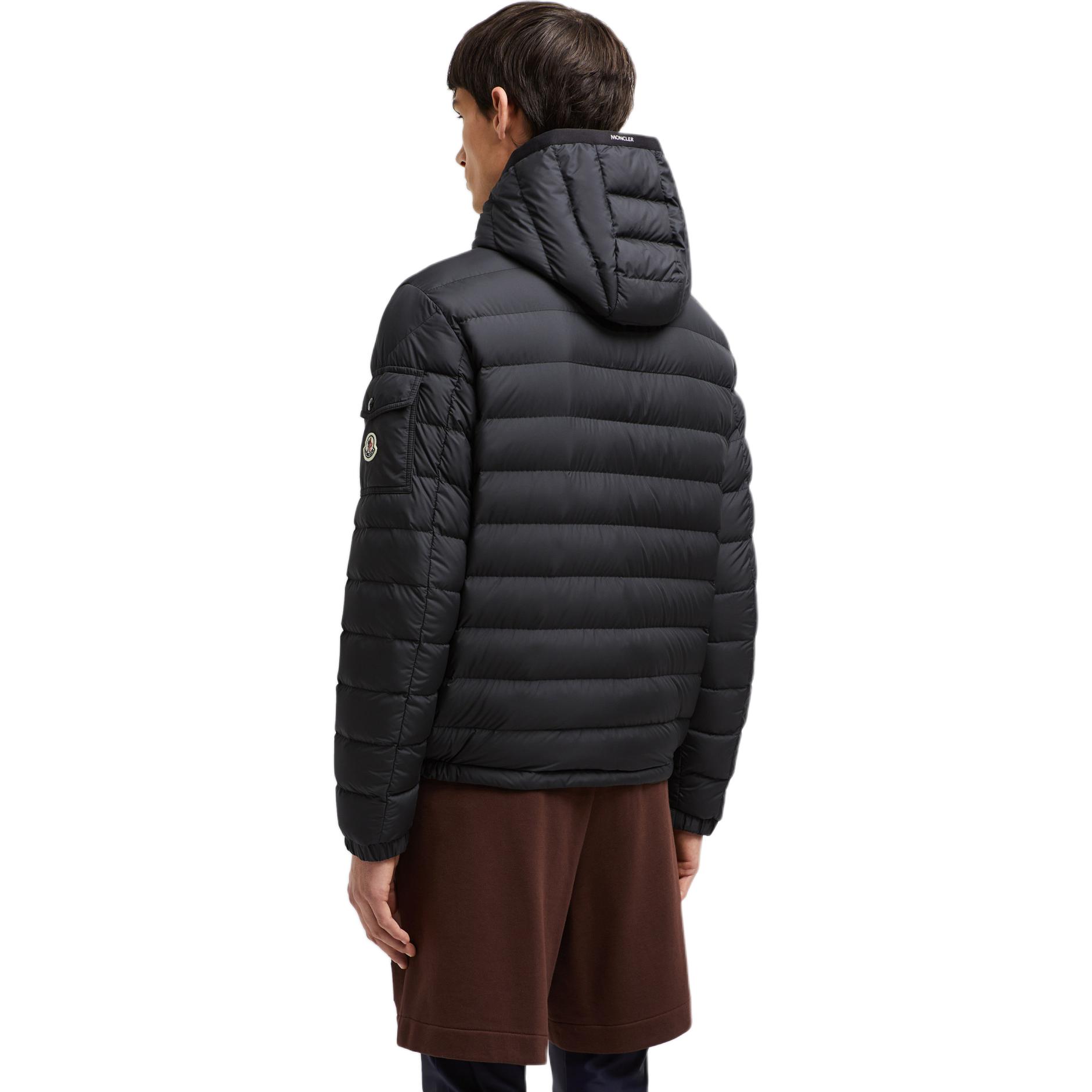 Shop Moncler FW24 Galion Unisex Black Puffer Jacket with Adjustable Cuffs and Hood. J20911A00079549SK999