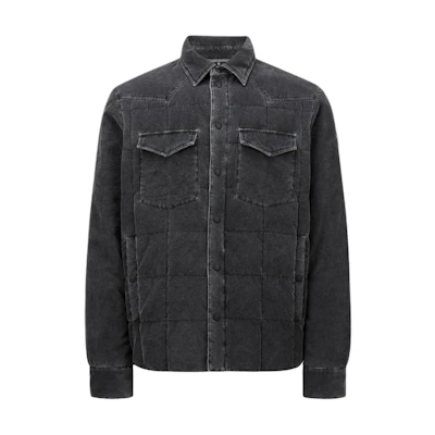 Moncler FW24 Gelt Corduroy Down Jacket Long Sleeve Shirt Dark Gray J20971G00001597MH927